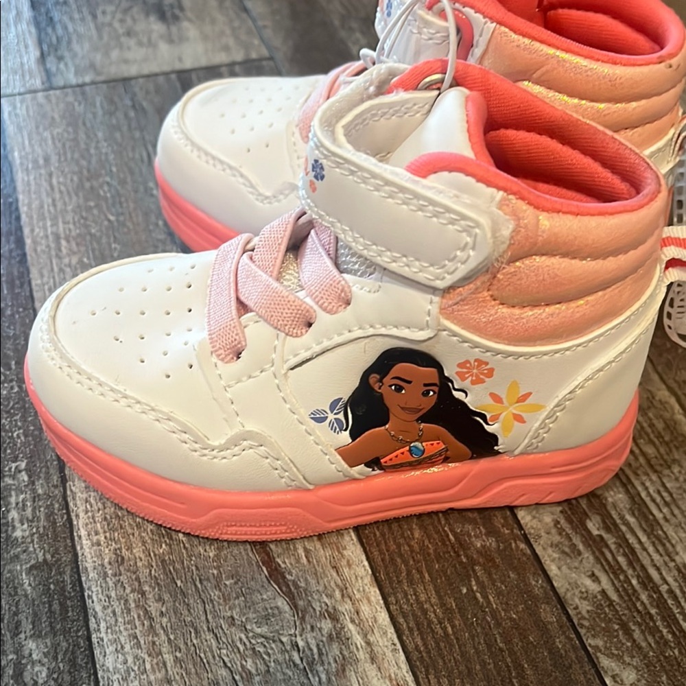 Disney Kids' White and Coral Sneakers